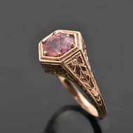 R469 Amaret Rose Gold Pink Sapphire Ring