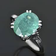 R446 Atlanna white gold Vintage Tourmaline Ring side top view