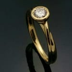 R539 Pleione diamond ring with yellow gold