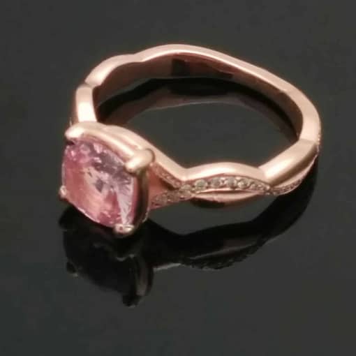 R645 Videira peach diamond wing with rose gold side view