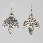 E630 Small Solid Hammered Leaf Earrings