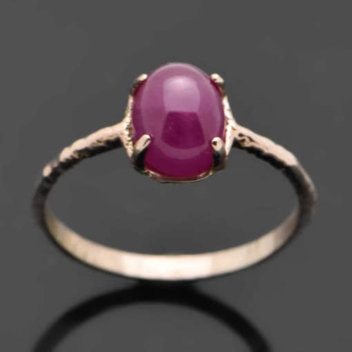 R466 Raja Gold ring with Ruby Cabochon stone